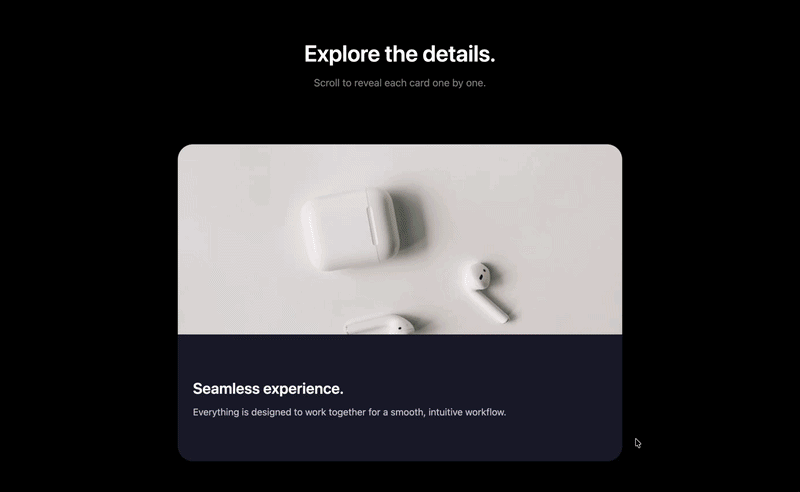 Stacking cards widget