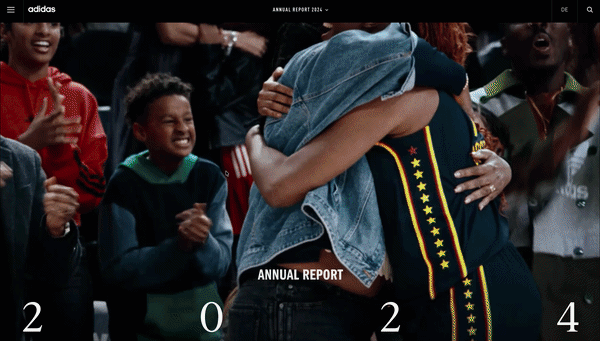 Adidas Annual Report 2024 scrollytelling example