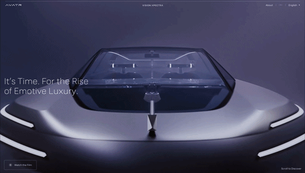 AVATR Vision luxury mobility scrollytelling
