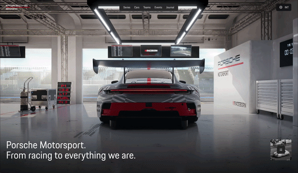 Porsche Motorsport racing.porsche.com scrollytelling example