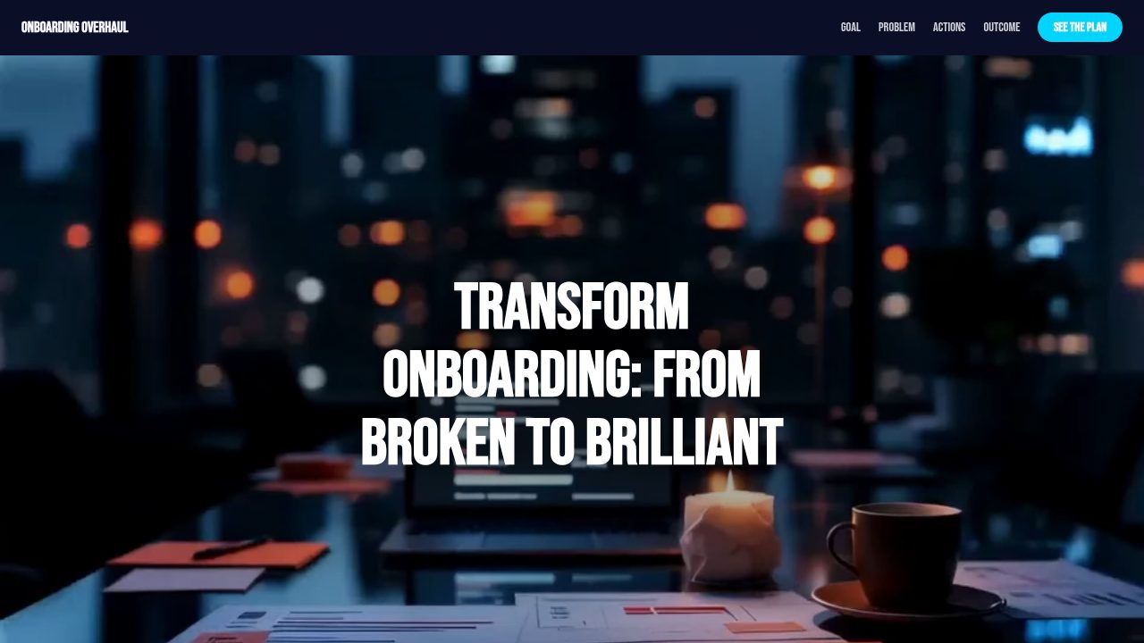 Onboarding Overhaul Plan template