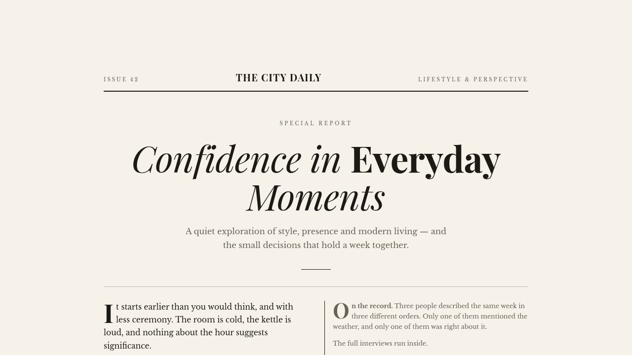 City Daily Front Page template