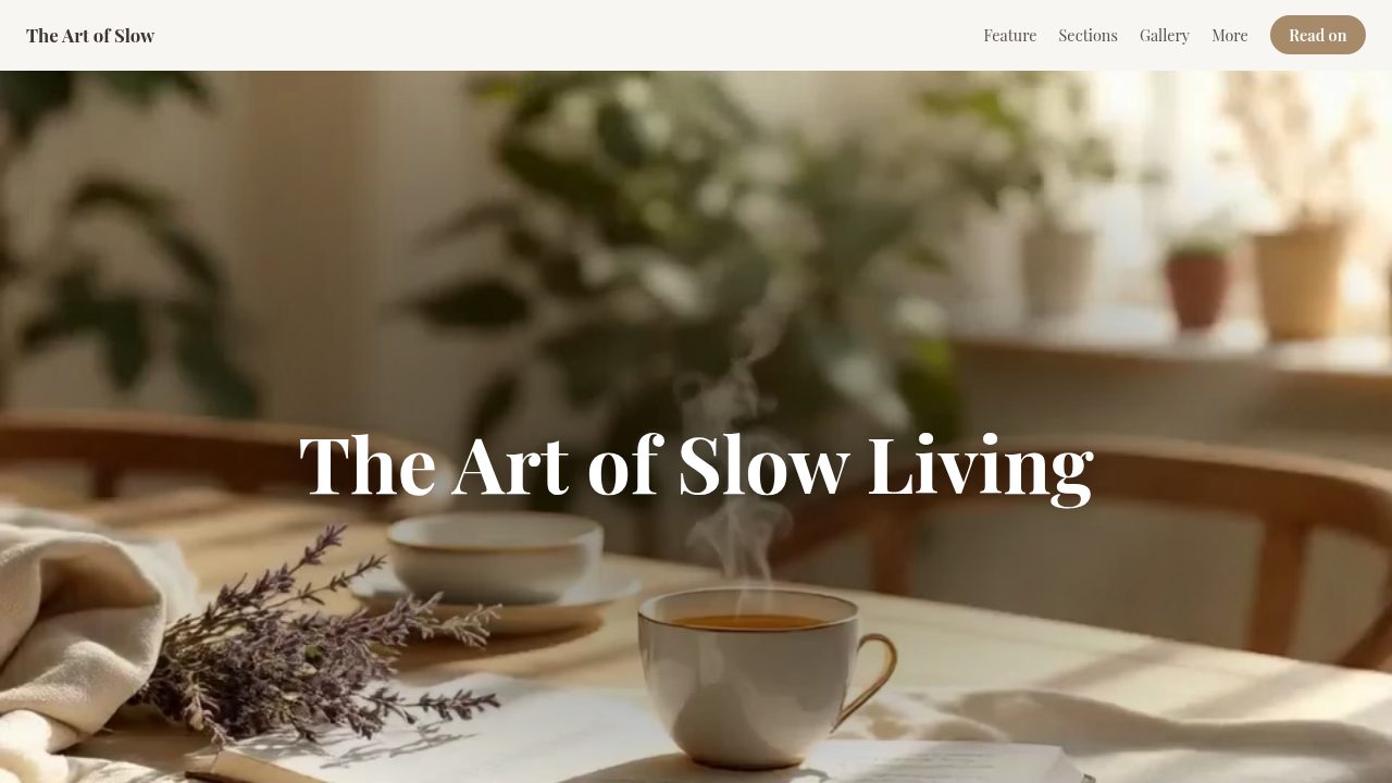 Slow Living Feature template