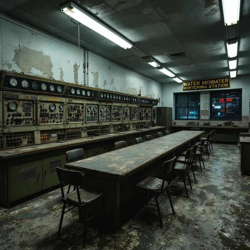 Empty monitoring station with obsolete equipment