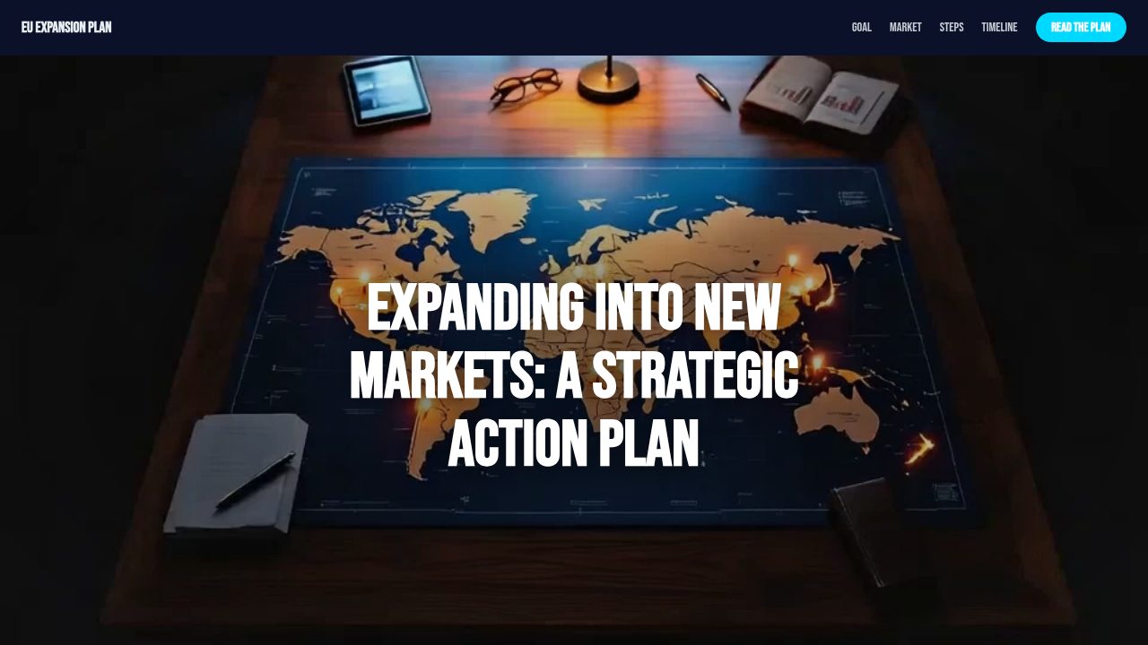 Market Expansion Plan template