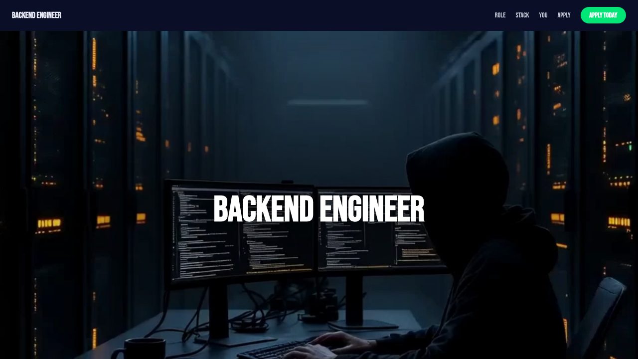 Backend Engineer Role template