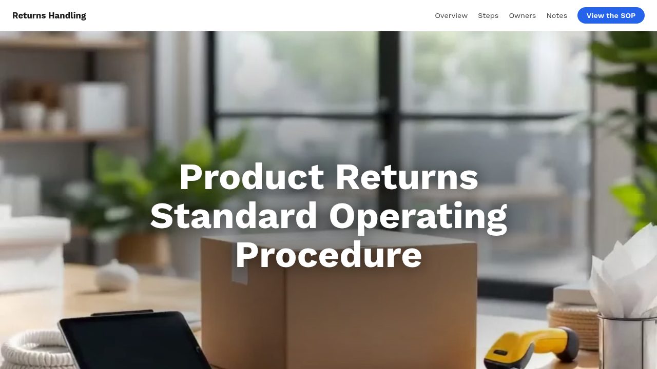 Returns Handling SOP template