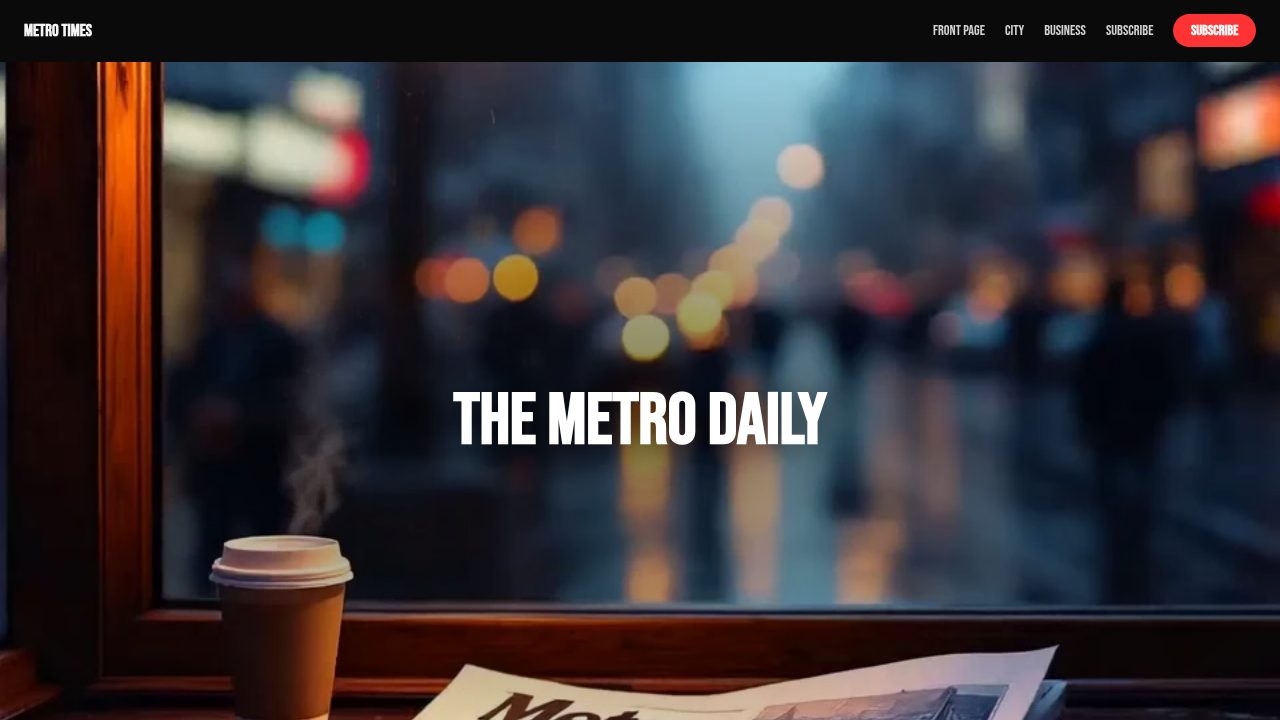 Metro News Front Page template