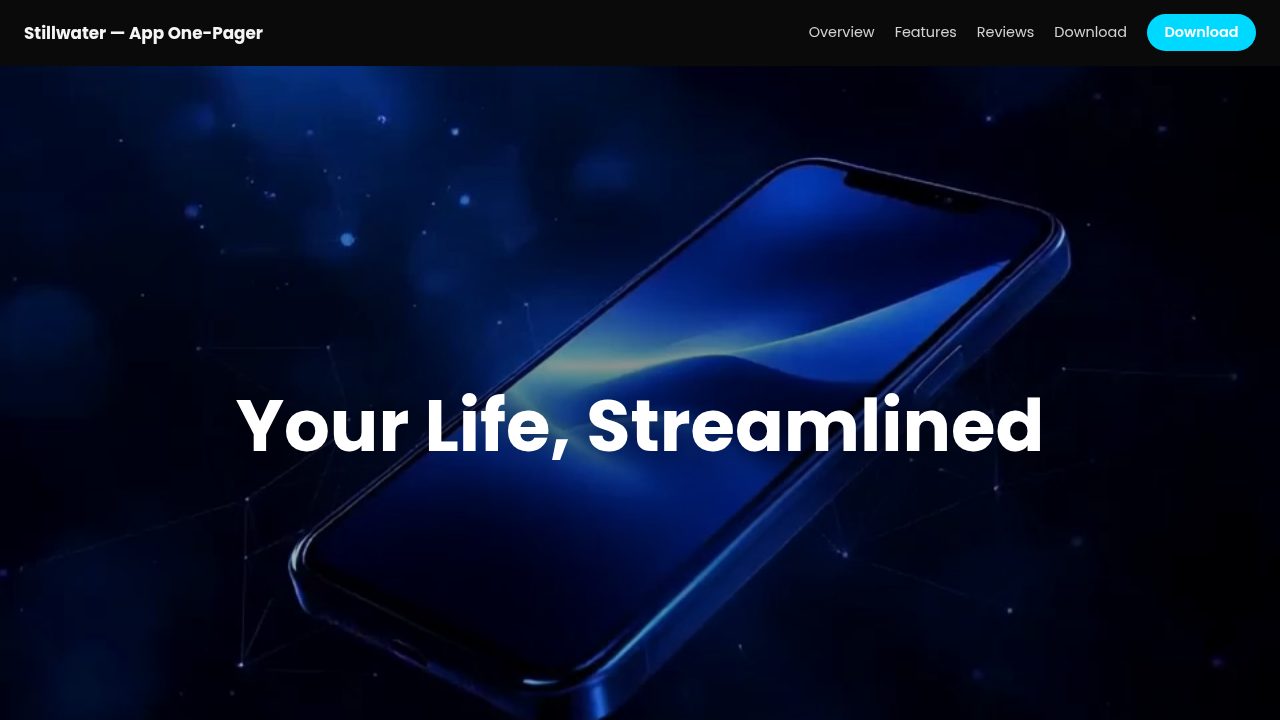 App One-Pager template