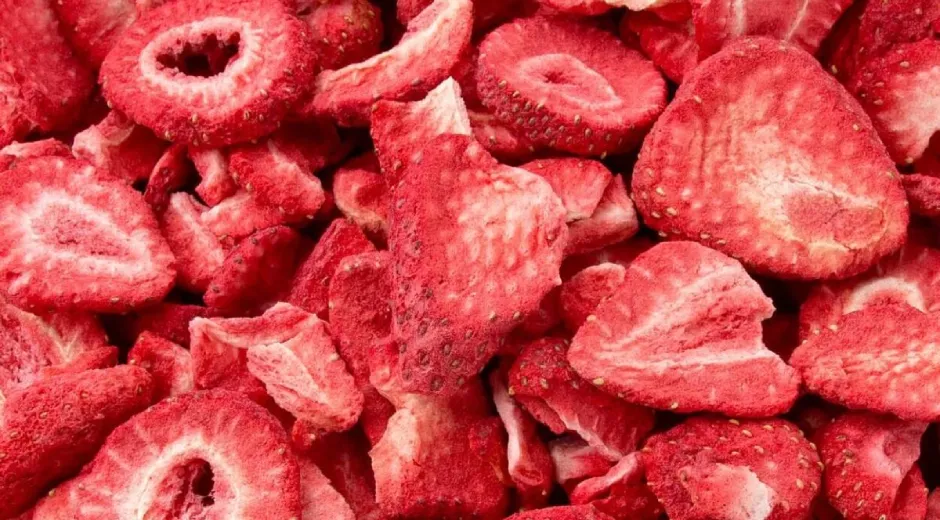 Freeze-dried fruit pieces with vibrant colors