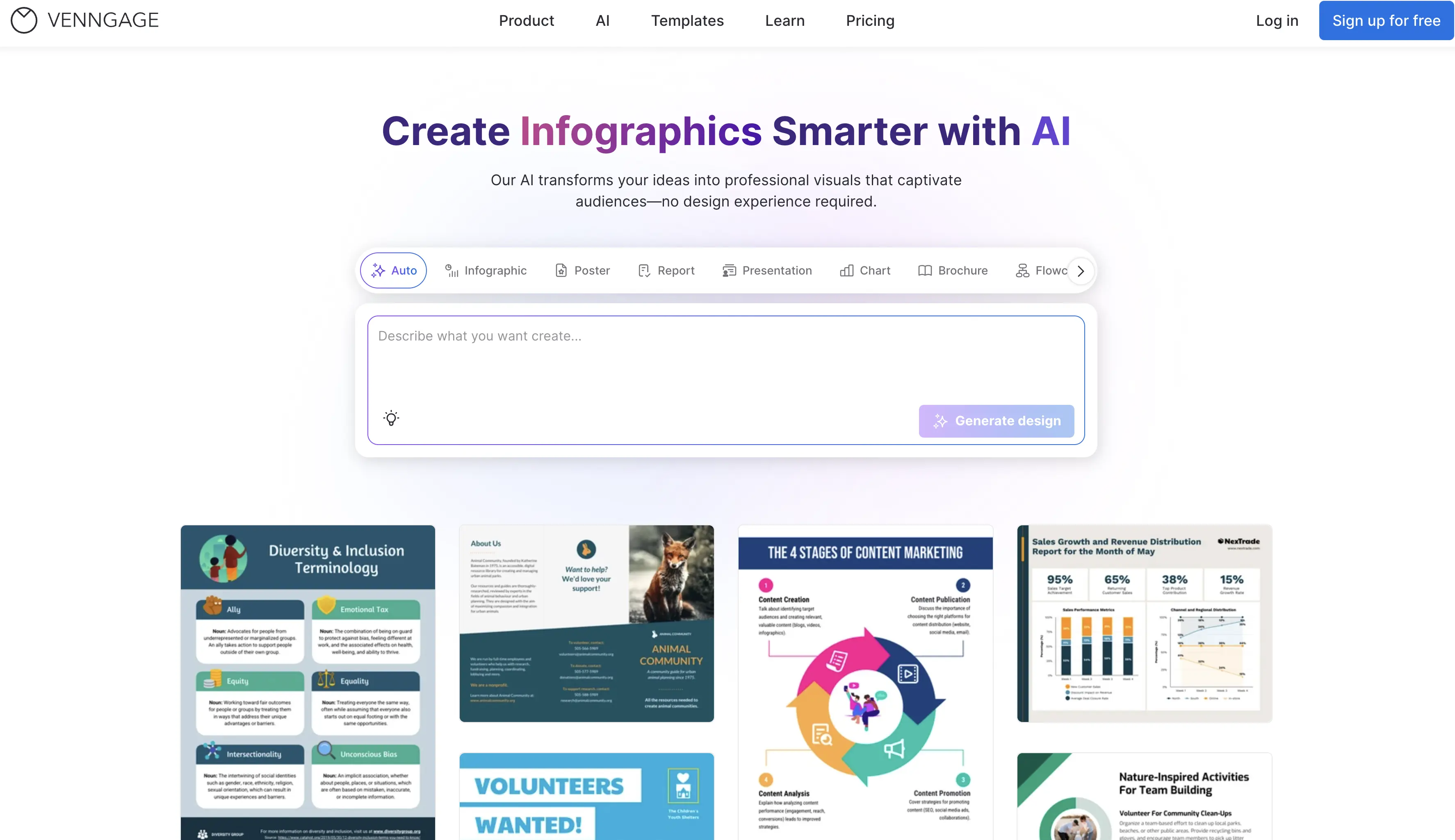 Venngage visual communication and infographic platform